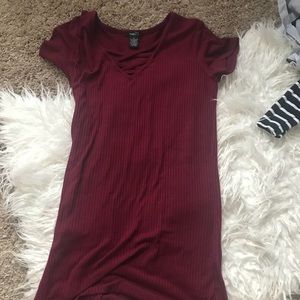 Maroon Lace Up Tunic